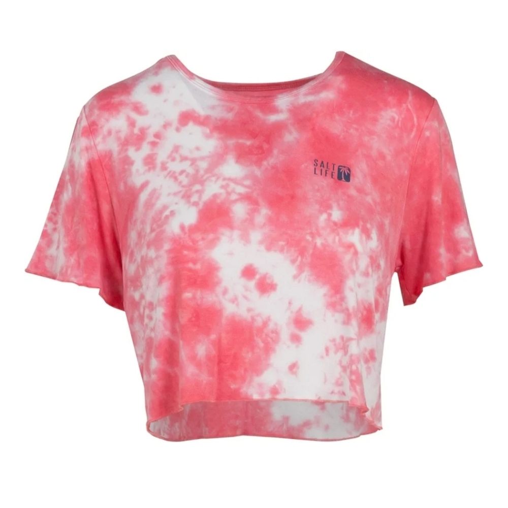 Salt Life Women's Sundrenched Tie‎ Dye Short Sleeve Cropped T-Shirt NWT Size XL